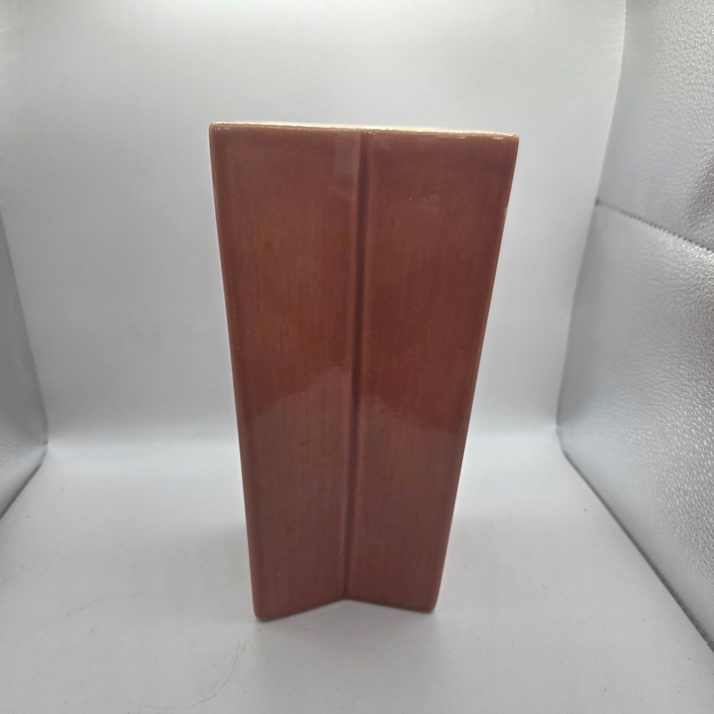 Vintage Red Wing Pottery Geometric Star Vase Pink Art Deco MCM USA